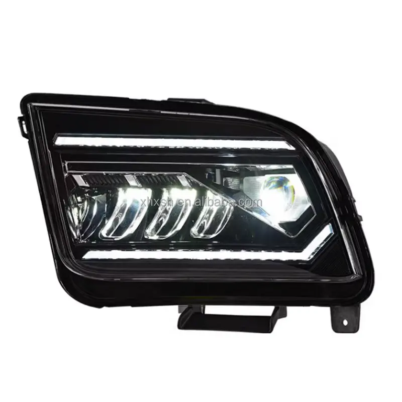 Lampu LED sein LED, lampu LED hari, lampu sein LED, rakitan lampu depan LED untuk Ford mustang Model 05-09 modifikasi