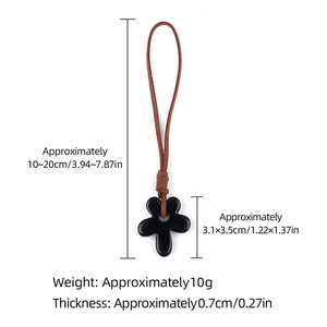 13 colores cristal curativo amatista jaspe rojo <span class=keywords><strong>cuarzo</strong></span> rosa colgante de flor de cinco pétalos llavero de cuero marrón regalo para mujer - Product Image 5
