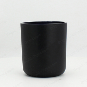 Venta al por mayor, recipiente para velas, fondo redondo, <span class=keywords><strong>Cambridge</strong></span>, 15oz, tarros vacíos para velas blancos y negros mate con tapas para hacer velas - Product Image 4