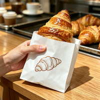 Sacs d'emballage alimentaire carrés personnalisés résistants à la graisse, enveloppes en papier colorées pour biscuits, hamburgers, croissants, pain et autres aliments