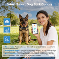 Collar de Adiestramiento Inteligente para Perros, con Bluetooth, Control Remoto por Aplicación, Vibración, Sonido, Descarga Eléctrica, Antiladridos, Recargable, Impermeable, para Perros Pequeños