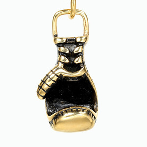 Neuankömmling Herren Titan Stahl Anhänger Schmuck Vergoldet Box handschuh Design Fitness Sport Edelstahl Schmuck - Product Image 3