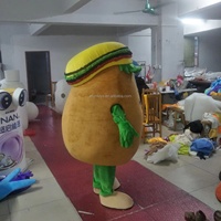 Efun quantité minimale de commande 1 PC Patate Spud personnalisée avec chapeau de hamburger Costume de mascotte personnage alimentaire Costume de mascotte à vendre