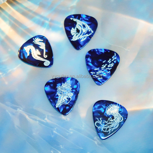 بيع بالجملة علامة خاصة عالية الجودة تصميم الغيتار ريشة مخصصة أعماق البحار سلسلة ابن الأزرق السيلولويد الغيتار الكهربائي اختيار ورقة مجموعة - Product Image 2