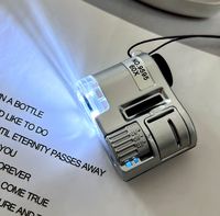 Lupa Iluminada 60X con Lámpara LED, Mini Microscopio de Bolsillo Portátil, Lupa de Joyero