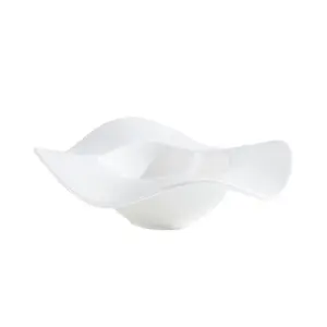 SYL Ins 스타일 물결 모양의 흰색 도자기 접시 그릇 홈 파스타 플레이트 디저트 그릇 서양 크리 에이 티브 세라믹 플레이트