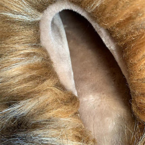 IDOIT Luxury Fur <strong>Slippers</strong> Women Round Toe Raccoon Fur Sandals Woman Shoes Women Flat Half <strong>Slippers</strong> Fur Slides - Product Image 4