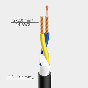 ROXTONE HFSC220 高柔軟性PVCスピーカーケーブル 14AWG 2×2.0mm 純銅導体 100mロール - Product Image 2