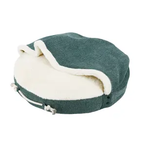 Fabrication de lits pour chiens de compagnie en vente à chaud lits pour animaux de compagnie en peluche portables et respirants avec baldaquin lits pour chats de luxe