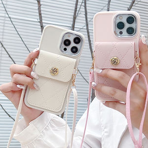 Camelia portafoglio porta carte tracolla cinturino in pelle TPU <span class=keywords><strong>tinta</strong></span> <span class=keywords><strong>unita</strong></span> custodia del telefono per iPhone 16 Promax 14 Plus 13 Pro 12 17 - Product Image 1