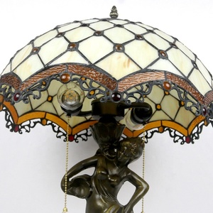 LongHuiJing Handmade Vintage for Style 16-Inch Stained Glass LED AC Adjustable Mediterranean Flexible Eco-Friendly E27 Bulb - Product Image 3