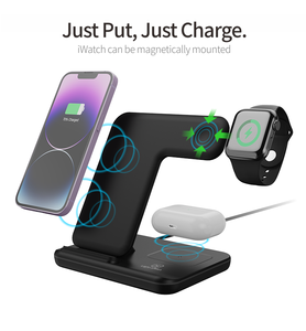 Cargador Inalámbrico 3 en 1 para iPhone, Cargador Magnético Plegable para iPhone, para Reloj, Cargador Rápido de 15w para Airpods - Product Image 2