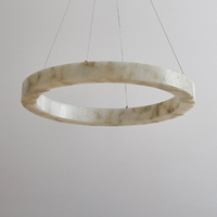 Lustre de luxe en albâtre circulaire, luminaire de plafond en marbre naturel pour hôtel, restaurant, salon, lampe suspendue, îlot de cuisine