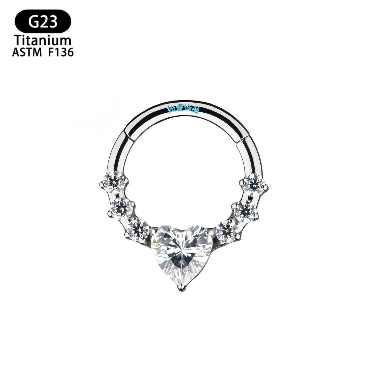 Alliage de titane incrusté de zircon blanc