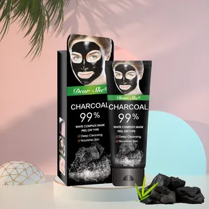 Private Label Beauty Dear She Bamboo Charcoal Blackheads Removal Black Facial Mask Nourishing Cleansing Tearing Facial Mask