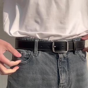 Ceinture vestimentaire pour hommes de style coréen à la mode All-Match Boucle ardillon à la mode pour les jeunes garçons Jeans Pantalons PU Plastique All-Match - Product Image 1