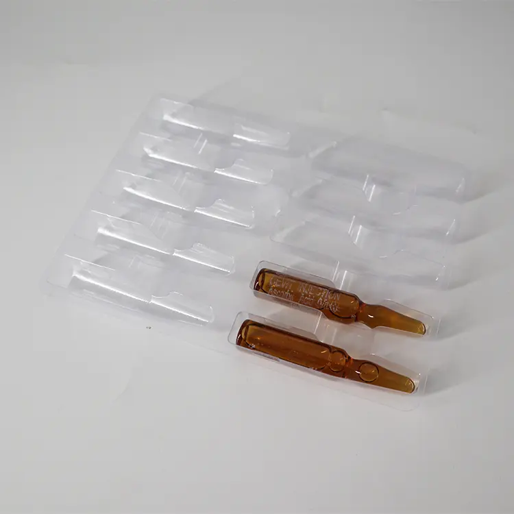 カスタム環境にやさしい透明プラスチック1ml10mlアンペアトレイ使い捨て医療バイアルボックスブリスターパック