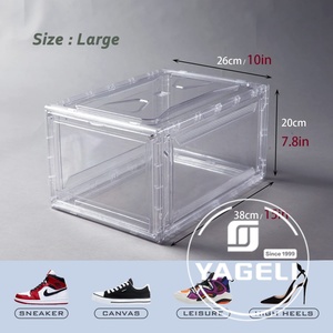 YAGELI - Caja de Almacenamiento de Zapatos Transparente de Acrílico Lucite, Puerta Magnética, Vista Panorámica de 360 Grados, Impresión de Logotipo Personalizado - Product Image 2