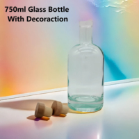 Bouteilles en verre de luxe multi-capacités, bouteilles en verre vides pour la tequila, emballage haut de gamme pour spiritueux