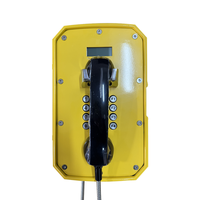Téléphone mural industriel résistant aux intempéries IP66 avec écran LCD et 4 touches programmables pour système d'appel d'urgence en tunnel