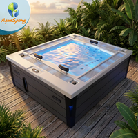 Jacuzzi de luxe pour l'extérieur, 3 personnes, bain à remous, hydrothérapie, avec système de contrôle Balboa et 67 jets de massage pour le jardin