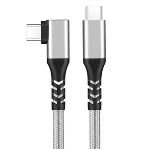 Long Kay Type <b>C</b> To <b>C</b> Data Cable 1m Nylon Braided 90 Degree Angle Fast <b>Charging</b> For Android Phones - Product Image 5