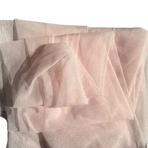 Wedding bridal lace tulle fabrics stretch plain voile curtain sheer organza fabric for chair decoration