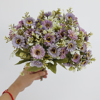 Bouquet de fleurs artificielles en soie de haute qualité, petites marguerites et camomilles, couleur automne, décoration pour la maison, mariage, table à manger, extérieur