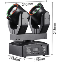 Projecteur LED 100W à Double Tête pour DJ, Mini Lyre Mobile, Lumière Laser Rotative pour Scène, KTV, Bar, Contrôle Vocal et Télécommande