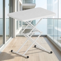 Haute qualité 65*45CM Portable pliable petit bureau d'ordinateur blanc Table d'ordinateur hauteur réglable extensible en plastique