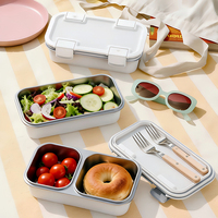 Kinder-Mikrowellen-Geeignete 304 Edelstahl-Lebensmittelbehälter Bento-Lunchbox mit Deckeln Individuelles Logo Luftdicht Verschließbar für die Schule