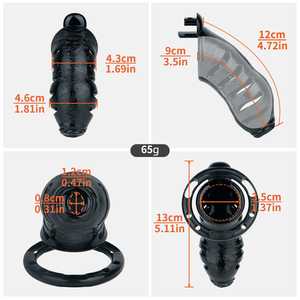 ANOSX <strong>Phimosis</strong> Shape Chastity Cage ABS Resin Penis Lock Hollow Penis Sheath Chastity Cage BDSM Chastity Device for Men - Product Image 2