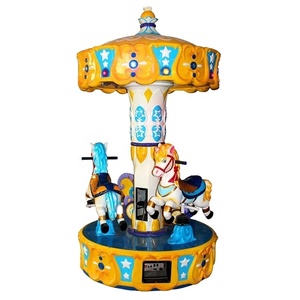 Mini 3D cưỡi ngựa Carousel 220V kim loại & sợi thủy tinh Kiddie vui vẻ đi vòng 1 năm bảo hành máy trò chơi - Product Image 5
