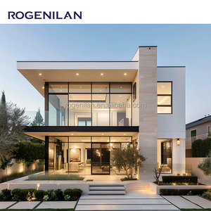 ROGENILAN, diseño moderno, puertas y <span class=keywords><strong>ventanas</strong></span> estrechas personalizadas, marco de doble vidrio, rotura térmica, inclinación y giro de aluminio negro - Product Image 2