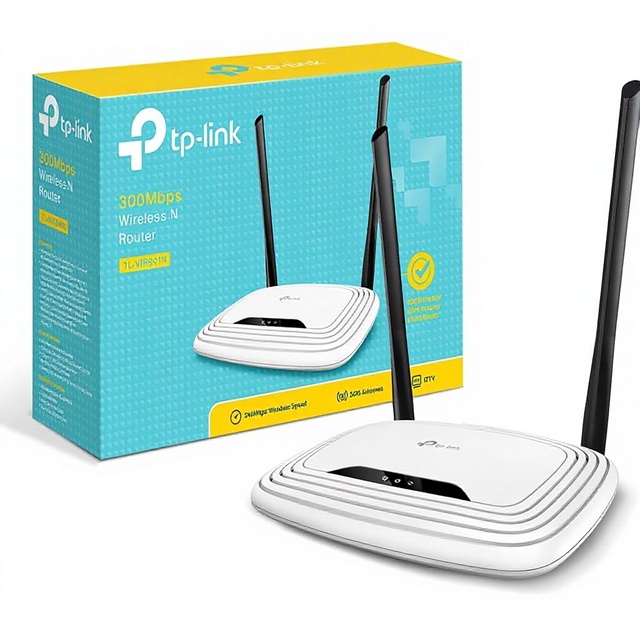 TP-Link N300 Wireless Extender Wi-Fi Router (TL-WR841N) 2 X 5dBi High Power Antennas Supports Access Point WISP 300Mbps WPS