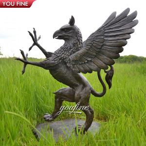Statue de Griffon de Jardin, Sculpture de Fontaine en Bronze de Griffon - Product Image 6