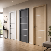 Porte intérieure en bois massif couleur noyer, porte de chambre à coucher, finition imperméable, moderne, pour appartement, maison, bureau