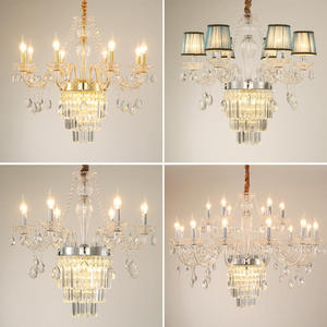Lámpara de Techo de Cristal Dorado Europeo, 8 Luces, Estilo Candelabro, Decoración de Lujo para Sala de Estar y Comedor - Product Image 4