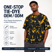 T-shirt tie-dye contrastant 100 % coton à col rond, fabricant OEM ODM en gros pour commandes de vêtements en gros de marques