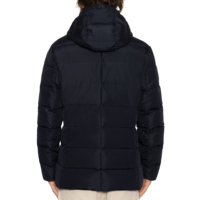 Nouvelle arrivée, veste matelassée pour homme, couleur unie bleu foncé, double boutonnage, imperméable, coupe-vent, col montant, motif matelassé