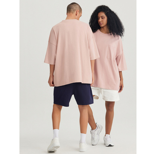 Camiseta de 100% algodón unisex, ropa de calle personalizada con bolsillo estampado de pantalla de gran tamaño pesado para hombres - Product Image 5