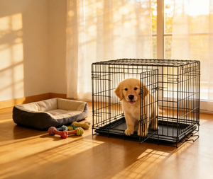 Jaula Plegable para Perros con Bandeja, Jaula Metálica Apilable y Transpirable para Perros Pequeños y Medianos - Product Image 4