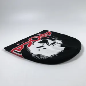 Bonnet de designer déplié à motif de logo de mode Bonnets chauds d'hiver de haute qualité Bonnet en tricot jacquard hip hop Bonnet avec logo personnalisé y2k