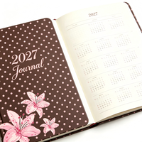 Agenda 2027, carnet à pois en PU, format A5, couverture rigide, agenda mensuel et hebdomadaire, cadeau
