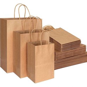 Customizable Size Screen Printed Cotton Rope Handle Eco-Friendly Recyclable Paper Gift <b>Bags</b> for Shopping Party Small Business - Product Image 1