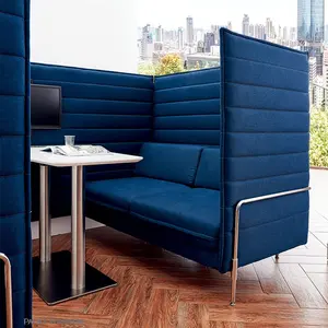 Kain Modular Sofa Penerimaan Desain Baru Ruang Percakapan Pribadi Tinggi Sofa Kantor Modern Set Furnitur Kantor