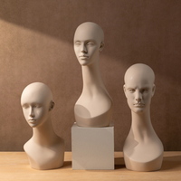 Buste de mannequin en fibre de verre mat avec épaules, tête de mannequin de table pour l'affichage de chapeaux, perruques et bijoux en magasin de détail