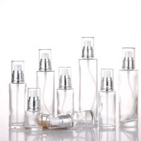 Mattierte Glasflasche 20ml 30ml 40ml 50ml 60ml 80ml 100ml 120ml mit Goldpumpzerstäuber für Kosmetikverpackungen