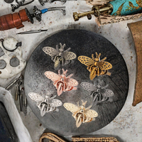 Fermoir de sac en métal en forme d'abeille avec cadenas à combinaison, style luxe rétro, pour sacs en cuir, sacs à main, pochettes et accessoires de bricolage
