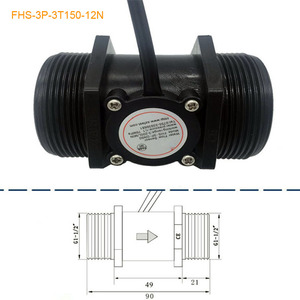 Débitmètre d'eau magnétique à effet Hall KOLAS FHS-3P-3T150-DN40 avec rotor en POM, DN40, sortie impulsionnelle, 3-150 LPM - Product Image 2